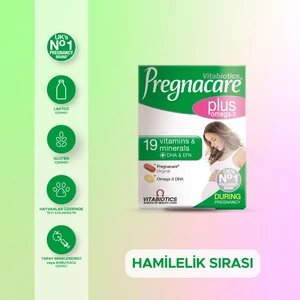 Plus Omega 3,Folik Asit, B12, Demir İçeren  Hamilelik Dönemi Destek Vitamini 28 Tablet-28 Kapsül
