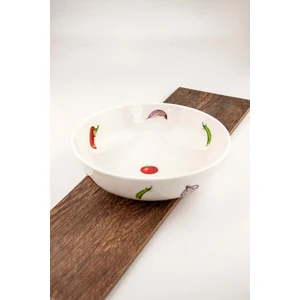 Bursa Porselen Dekor Vegetables Büyük Boy Porselen Salata Kasesi