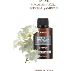 Kırılma Karşıtı Besleyici Bakım Şampuanı KUNDAL Honey & Macadamia Nature Shampoo 100ml White Musk