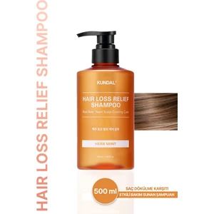 Saç Dökülmelerine Karşı Şampuan KUNDAL Hair Loss Relief Shampoo Real Beer Yeast 500ml (Herb Mint)