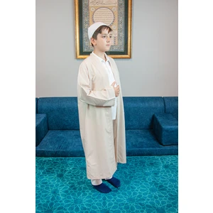 İhvan Online Krem Buhara Yaka Namaz Elbisesi Erkek Çocuk Cübbe
