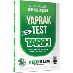 Yediiklim Yayınları 2025 Kpss Genel Kültür Tarih Çek Kopart Yaprak Test