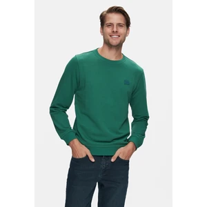 Suerte Yeşil Bisiklet Yaka Kauçuk Standard Fit Erkek Sweatshirt
