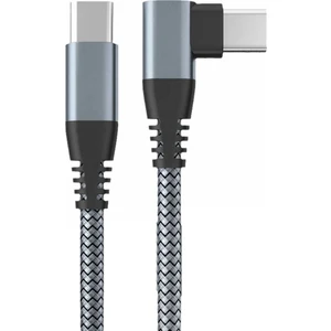 3m 90 Derece Tip-C&#39;den Tip-C&#39;ye Kablo Pd 60W USB 2.0 Hızlı Şarj Veri Kablosu - Gri (Yurt Dışından)