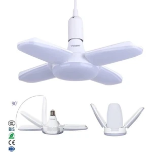 60 Watt 6000 Lumen 4 Kollu Katlanır Ampul 4 Kanatlı Katlanabilir Enerji Tasarruflu LED Ampul