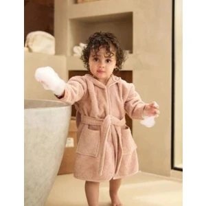 Pamuk Hanım Pamuklu Yumuşacık Unisex Kız-Erkek Çocuk Havlu Bornoz Kulaklı Tavşan/pembe