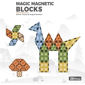 Learning Fun Manyetik Oyuncak Manyetik Blok Seti Stem Oyuncak 28 Parça Diamond Magic Magnetic Blocks