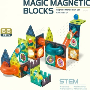 Learning Fun Manyetik Oyuncak Manyetik Blok Seti Stem Oyuncak 66 Parça - Marble Run Set Magic Magnetic Blocks