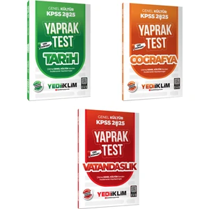Yediiklim Yayınları 2025 KPSS Genel Kültür Yaprak Test 3 lü Set