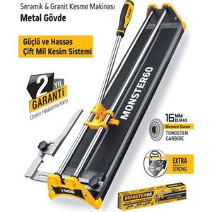 Monster 60 Profesyonel Fayans Granit Kesme Makinesi 60CM - Metal Gövde