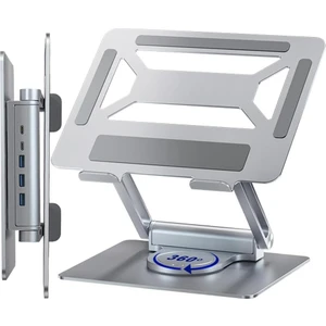 360° Döner Alüminyum Laptop Standı Ergonomik ve Portatif Tasarım USB Type-C Port Dayanıklı ve Sağlam