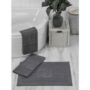 İhvan Online 3'lü Banyo ve Abdest Su Emici Ayak Havlusu Paspası Seti Gri