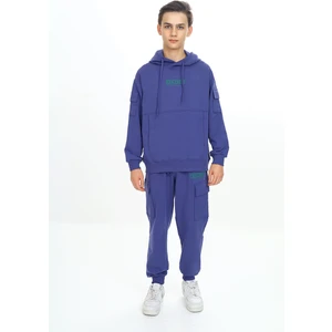 Erkek Çocuk Iki Iplik Kumaş Kapüşonlu Yaka Baskılı Eşofman Takımı