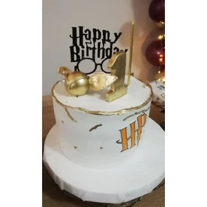 Harry Potter Doğum Günü Pasta Üstü Süsü Siyah (3d Yazıcıda)