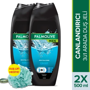 Men Sport 4ü1 Arada Canlandırıcı Duş Jeli 500 ml x2 Adet + Duş Lifi