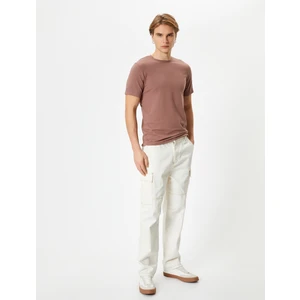 Kısa Kollu Tişört Uzun Kalça Boy Esnek Kumaş Slim Fit Pamuklu