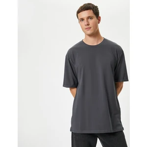 Basic Oversize Tişört Bisiklet Yaka Kısa Kollu