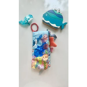 Bebek Eğitici Hışırtılı Kuyruklu Deniz Hayvanları Kumaş Kitabı