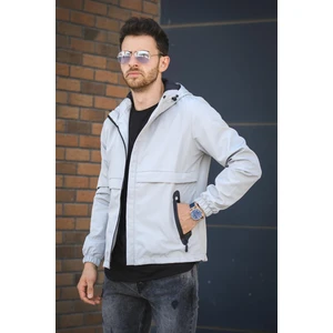 Roseau Slim Fit Su Itici Cep Detaylı Kapüşonlu Erkek Mevsimlik Mont Yağmurluk