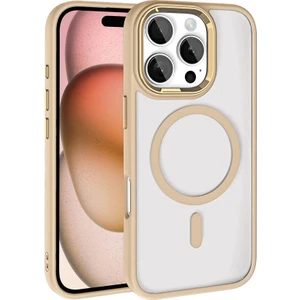 Apple iPhone 16 Pro Kılıf Wireless Şarj Özellikli Krom Magsafe Silikon Kapak