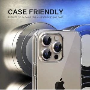 Apple iPhone 16 Pro Max Redclick CL-12 Premium Safir Parmak İzi Bırakmayan Anti-Reflective Kamera Lens Koruyucu