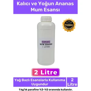 Özel Üretim Kalıcı Yoğun Yağ Bazlı Tüm Ürünlerle Kullanıma Uygun Ananas Mum Esansı 2 Lt
