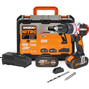 WX354.4 20VOLT/4.0AH Li-Ion Çift Akülü Kömürsüz Profesyonel Şarjlı Darbeli Matkap