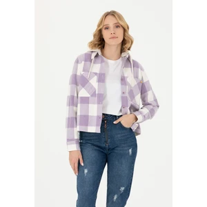 U.S. Polo Assn. Kadın Lila Gömlek Desenli 50271448-VR034