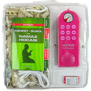 İhvan Online Namaz Hocası Sesli Seccade Seti - Pembe