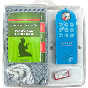 İhvan Online Namaz Hocası Sesli Seccade Seti - Mavi