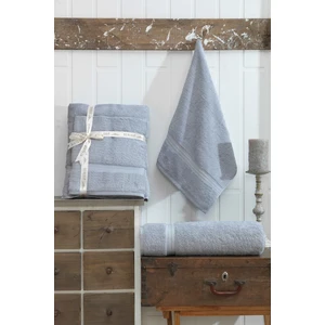 2'li Banyo ve Abdest Havlu Seti Gri