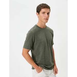 Yıkamalı Tişört Basic Bisiklet Yaka Kısa Kollu