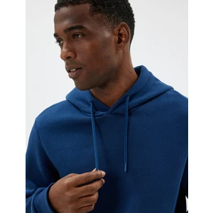 Kapşonlu Sweatshirt Basic Şardonlu Pamuk Karışımlı