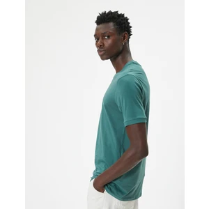 Basic Tişört Slim Fit Kısa Kollu Bisiklet Yaka