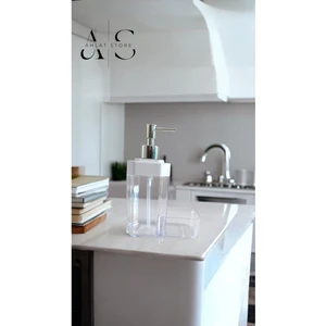 Süngerli Mutfak Sabunluğu & Bulaşık Deterjanlığı, Akrilik Sıvı Sabun Deterjan Şişesi