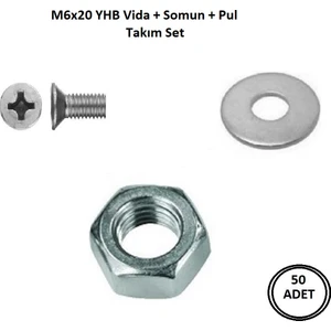 İlta Life M4 x 20 mm Vida + Somun + Pul Matkap Uçlu Yhb Vida Set 50 Adet