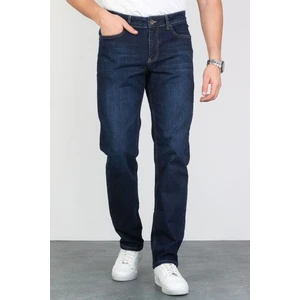 Hlt Jeans Erkek Mavi Regular Fit Boru Paça Esnek Likralı Denim Jeans Kot Pantolon HLTHE001978