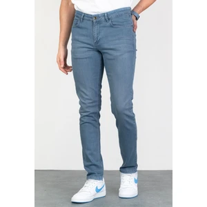 Hlt Jeans Erkek Mavi Slim Fit Taşlamalı Kot Pantolon HLTHE001941