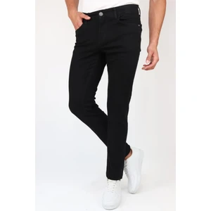 Erkek Siyah Slim Fit Likralı Esnek Jeans Kot Pantolon Hlt He001937
