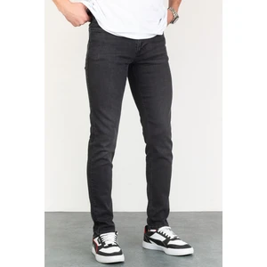 Hlt Jeans Collezıone Jeffrey Taşlamalı Slim Fit Antrasit Kot Pantolon