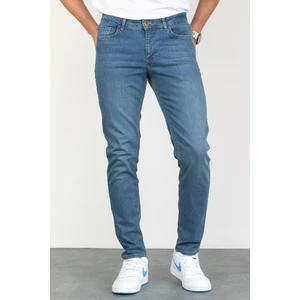 Hlt Jeans Collezıone Steve Taşlamalı Slim Fit Mavi Kot Pantolon