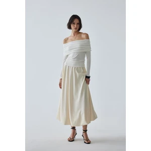 Suud Collection Ekru Lilly Degajeli Bluz
