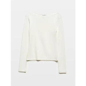 31332 Kayık Yaka Uzun Kollu Top-Siyah