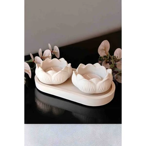 Tabanlı Lotus Mumluk, Dekoratif Tealight Mumluk, Lotus Çiçeği Mum