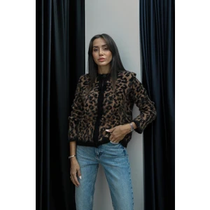 Nicole Kahverengi Leopar Desenli Hırka