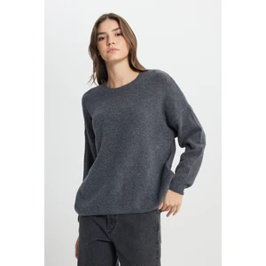 Regular Fit Normal Kesim Lila Triko Kazak