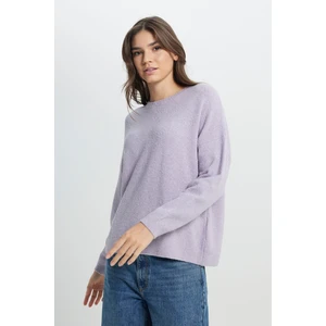 Regular Fit Normal Kesim Lila Triko Kazak