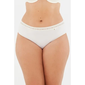 Ekru Akseusuar Detaylı Micro Polyamıde Yüksek Bel Slip