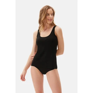 Siyah Basıc Modal Kare Yaka Atlet