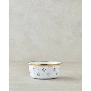 English Home Retro Petite Emaye Kase 12 cm Beyaz